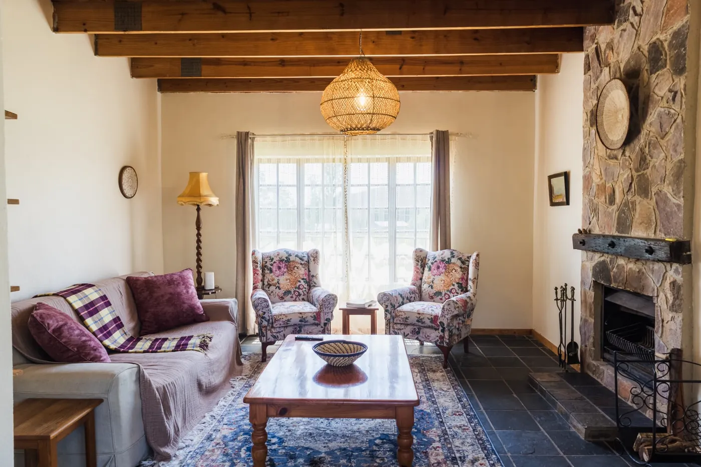 Living Area and Fireplace